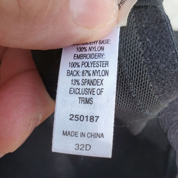 Felina Lingerie Black and Silver Bra 32D - Picture 7 of 9